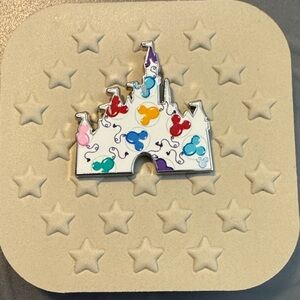 Disneyland Wave A Balloon Castle Pin with Multicolor Mickey Icons